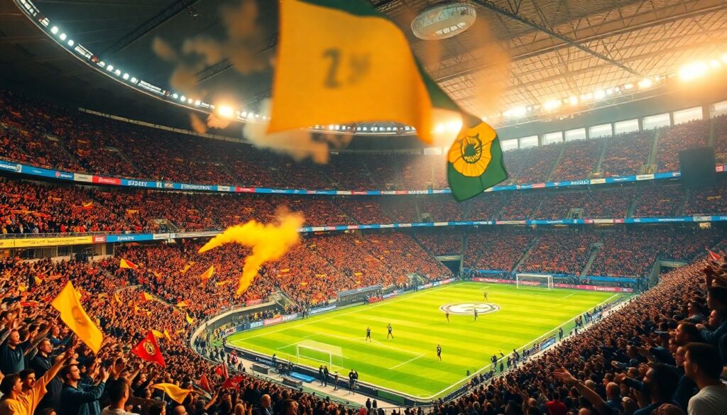 Как фанаты создают атмосферу на матче: шумовые эффекты и световые шоу - иллюстрация