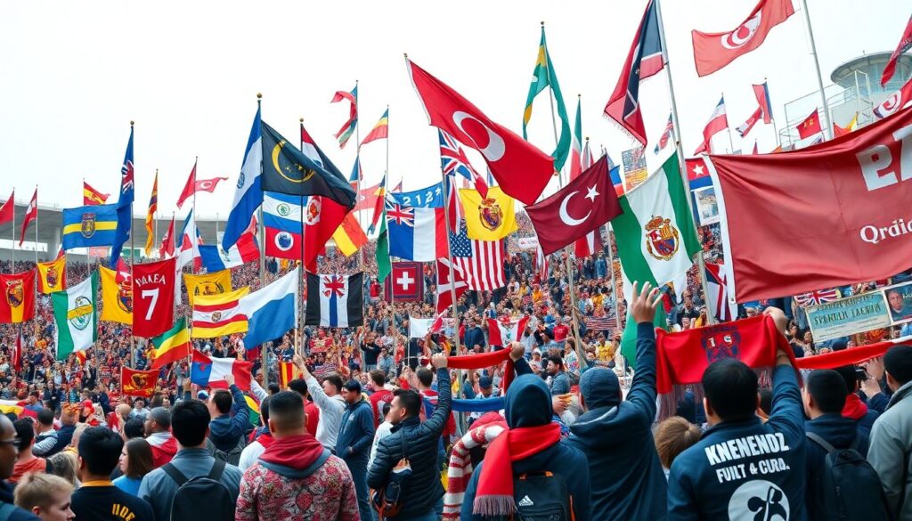 Значение флагов и штандартов в атмосфере матча - иллюстрация